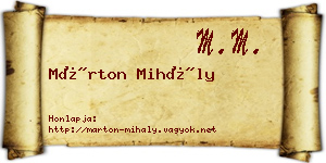 Márton Mihály névjegykártya